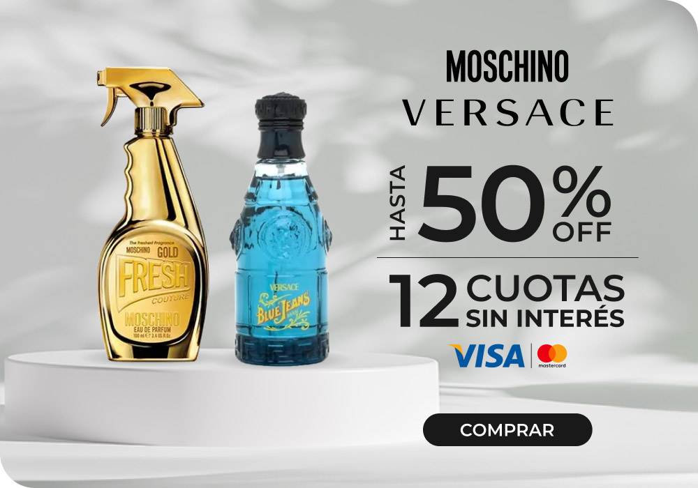 Moschino, Versace | Hasta 50%OFF + 12 cuotas sin interés con Visa Mastercard