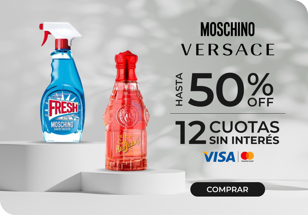 Moschino, Versace | Hasta 50%OFF + 12 cuotas sin interés con Visa Mastercard