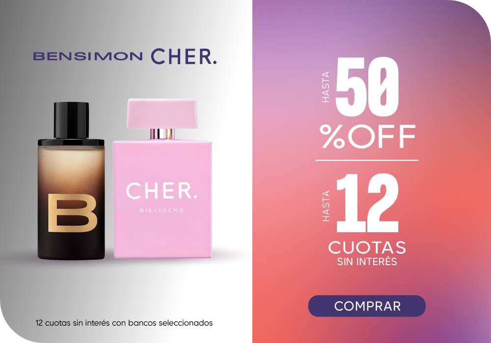CHER BENSIMON HASTA 50%  | HASTA 12 CUOTAS SIN INTERÉS. Legal: 12 cuotas sin interés con bancos seleccionados