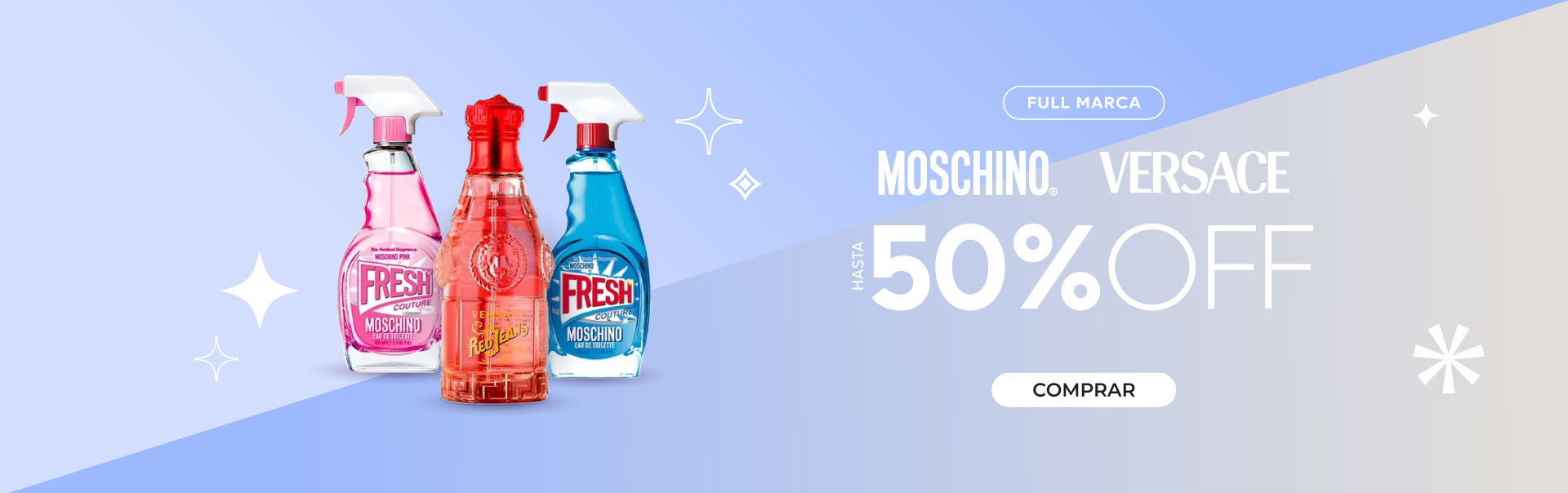 MOSCHINO & VERSACE HASTA 50% OFF 